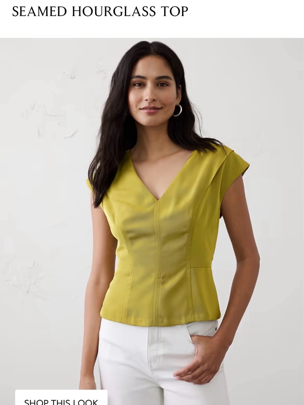 Banana Republic Factory Seamed V-Neck Top NWT  - NOTE - dark brown
